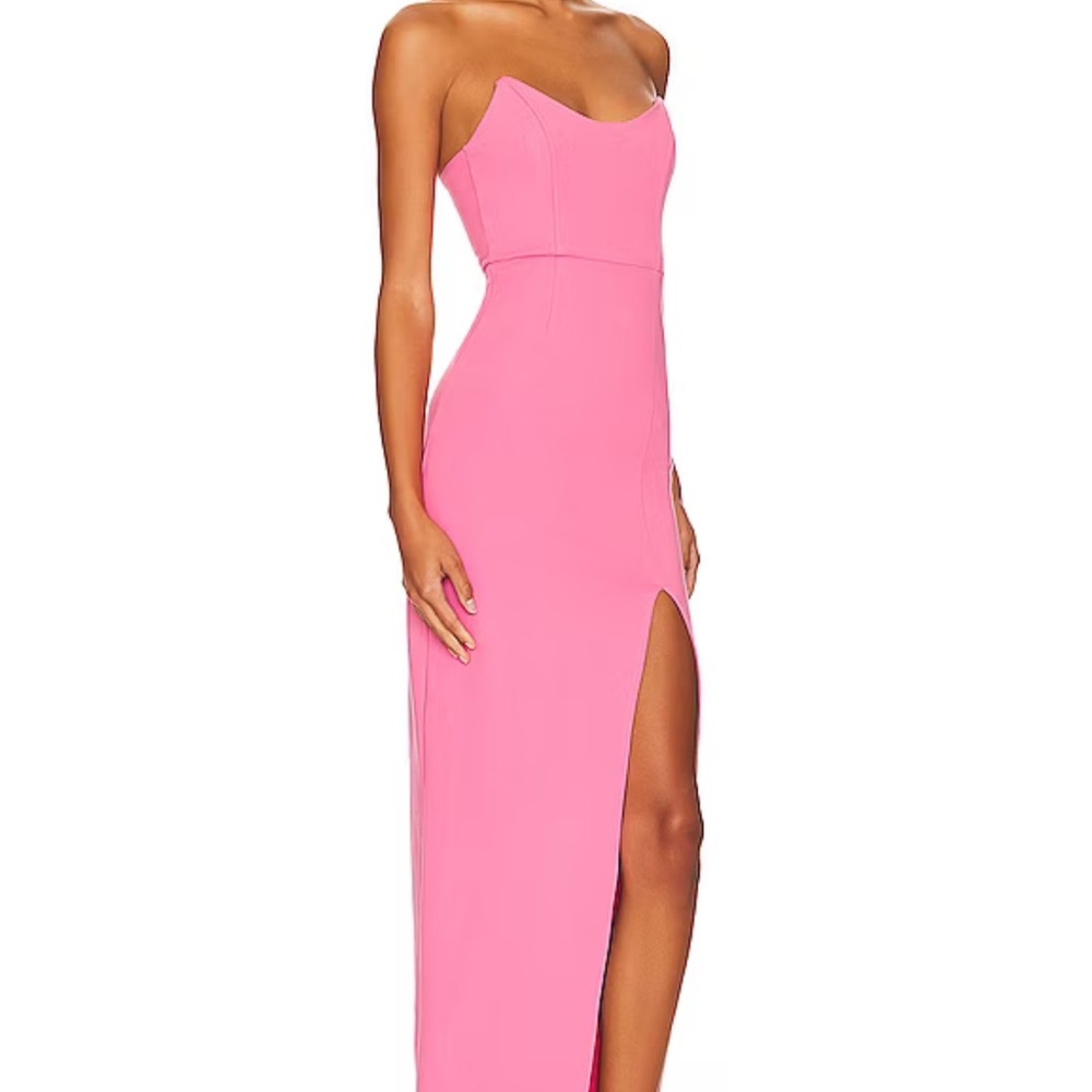 Superdown Ryleigh Strapless Maxi Dress in Pink